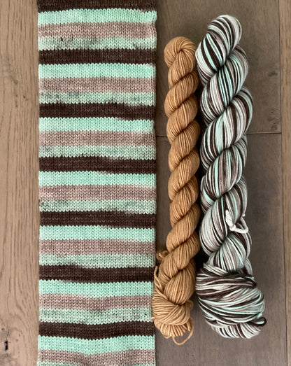 Mint Chocolate Chip Fingering Self-Striping Sock Set