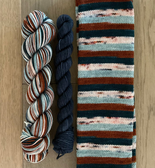 Bookworm Fingering Self-Striping Sock Set