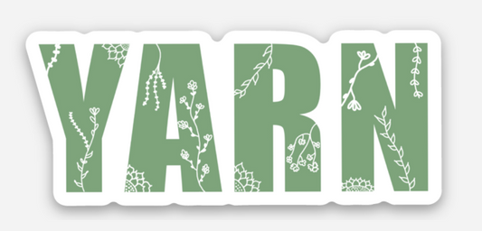 Floral Yarn Vinyl Sticker