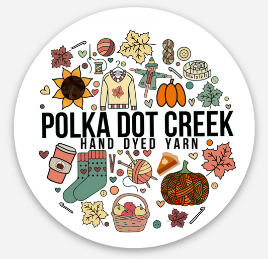 Fall Polka Dot Creek Vinyl Sticker