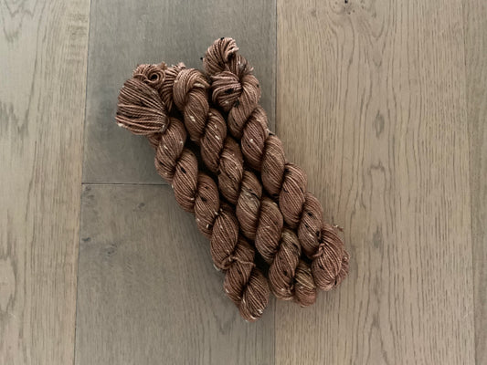 Mini Fingering Tweed Cinnamon Skein