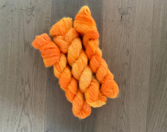 Safety Vest Orange Suri Alpaca Silk Skein