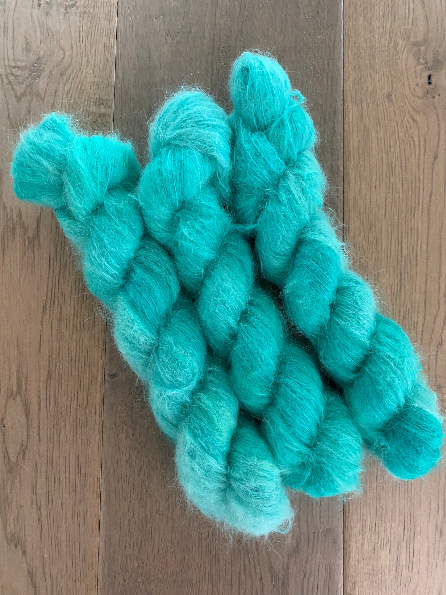 Bright Aqua Suri Alpaca Silk Skein