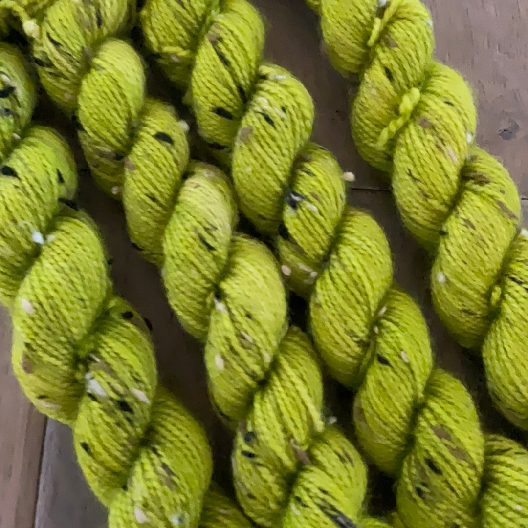 Mini Fingering Tweed Chartreuse Skein