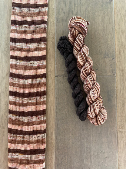 Chocolate Chai self striping sock set