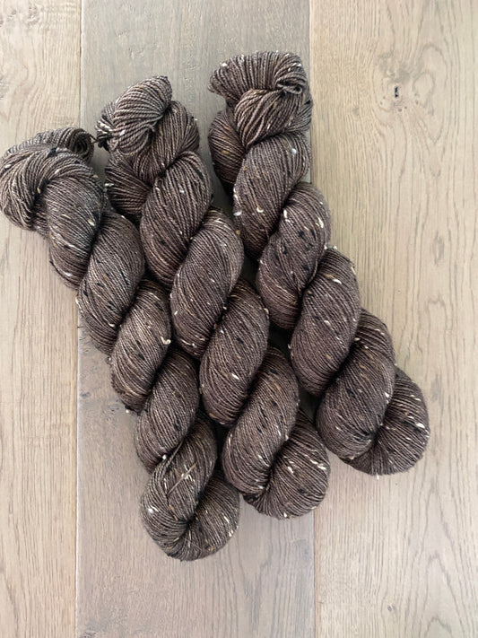 Fingering Tweed Chocolate Skein