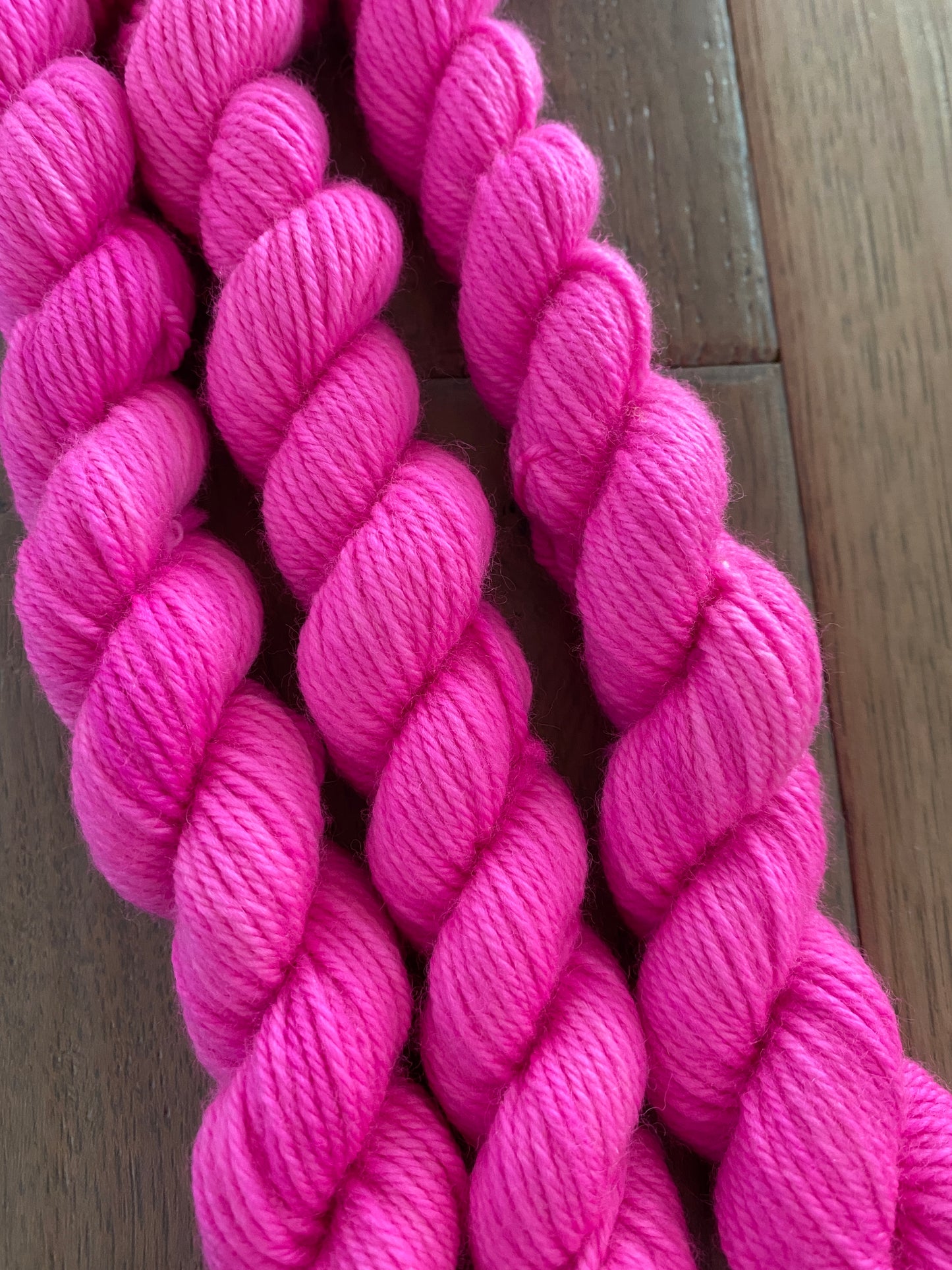 Mini Worsted Neon Pink Skein