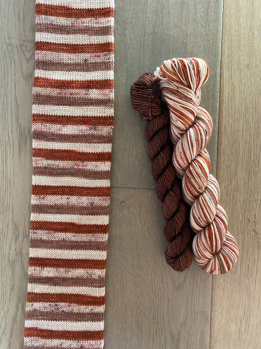 Smoked Paprika Fingering Self-Striping Sock Set