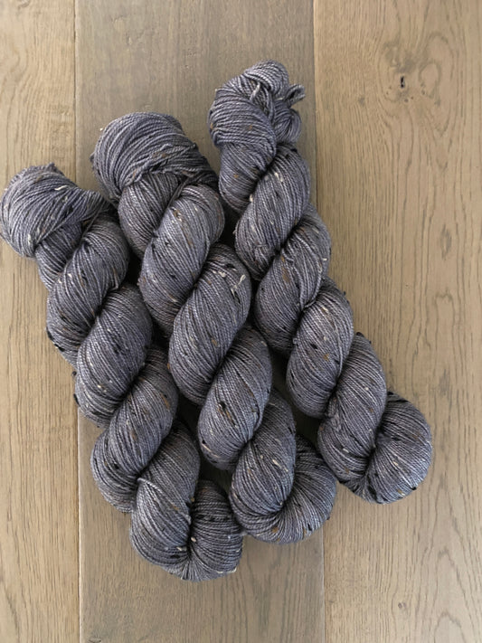 Fingering Tweed Grey Skein