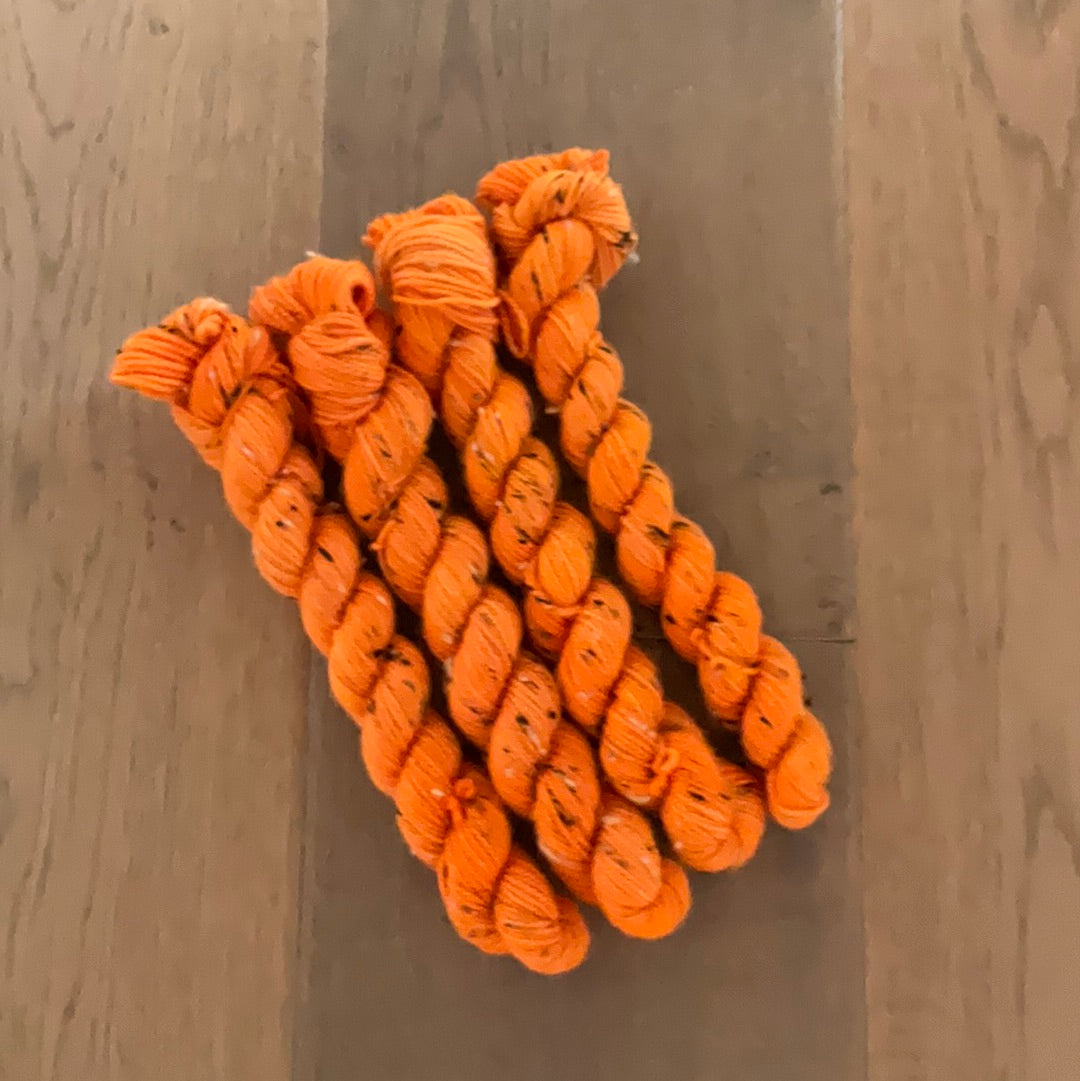 Mini Fingering Tweed Safety Vest Orange Skein
