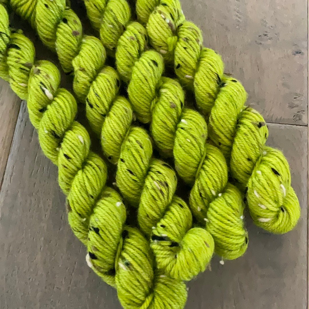 Mini DK Tweed Chartreuse Skein