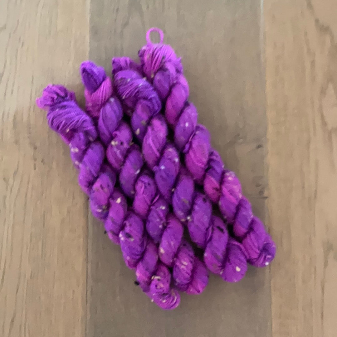 Mini Fingering Tweed Purple Pop Skein