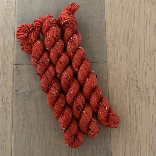 Mini Strawberry Fingering Tweed Mini Skein