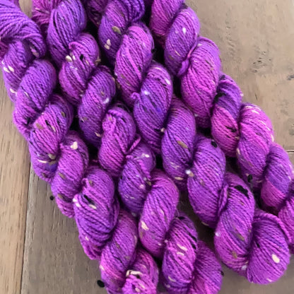 Mini Fingering Tweed Purple Pop Skein