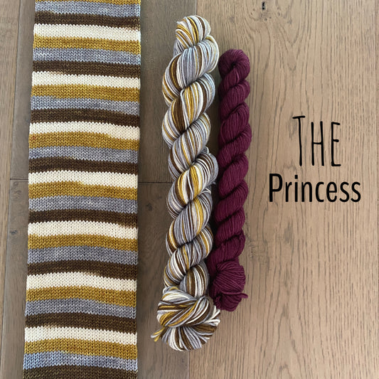 Star Wars Inspired “The PRINCESS” Fingering Self-Striping Sock Set