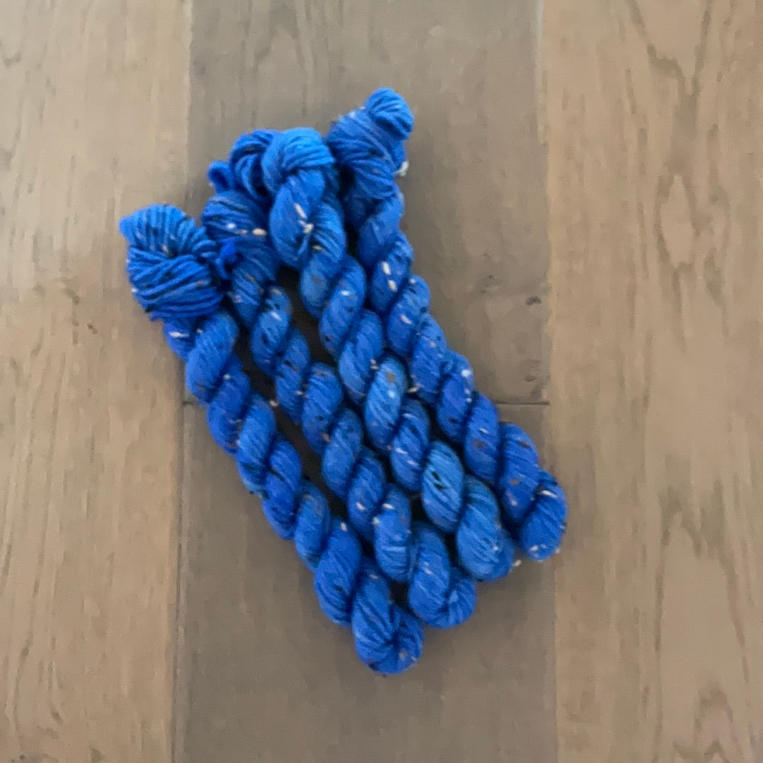 Mini DK Tweed Brilliant Blue Skein