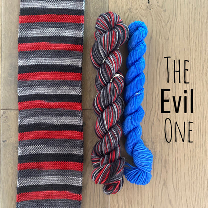 Star Wars Inpired “The EVIL one” Fingering Self-Striping Sock Set