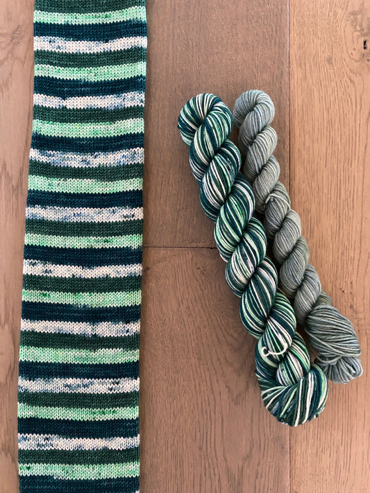 Wintergreen Self-Striping Fingering Sock Set